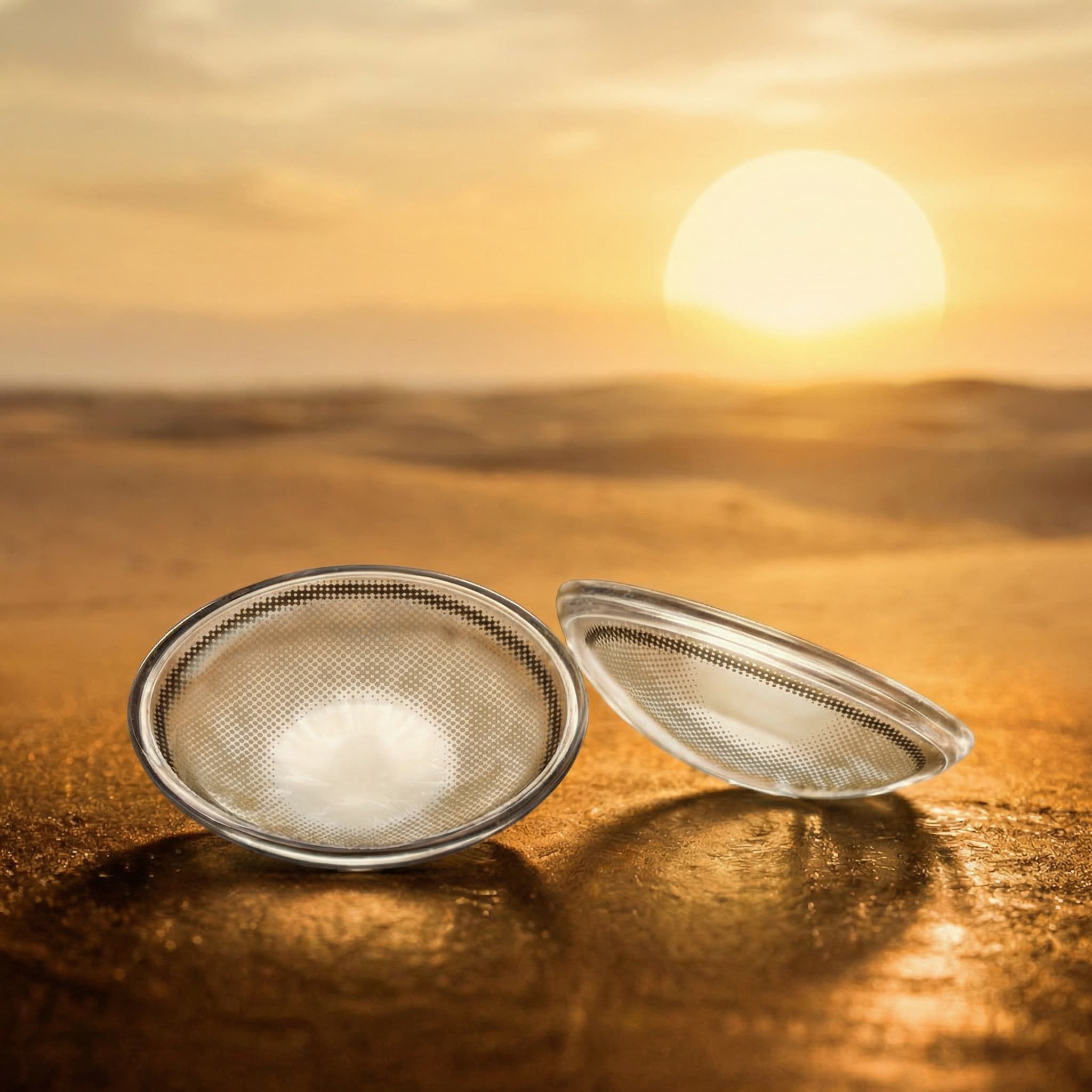 FLAAK Sahara colored contact lenses - individual lens close-up
